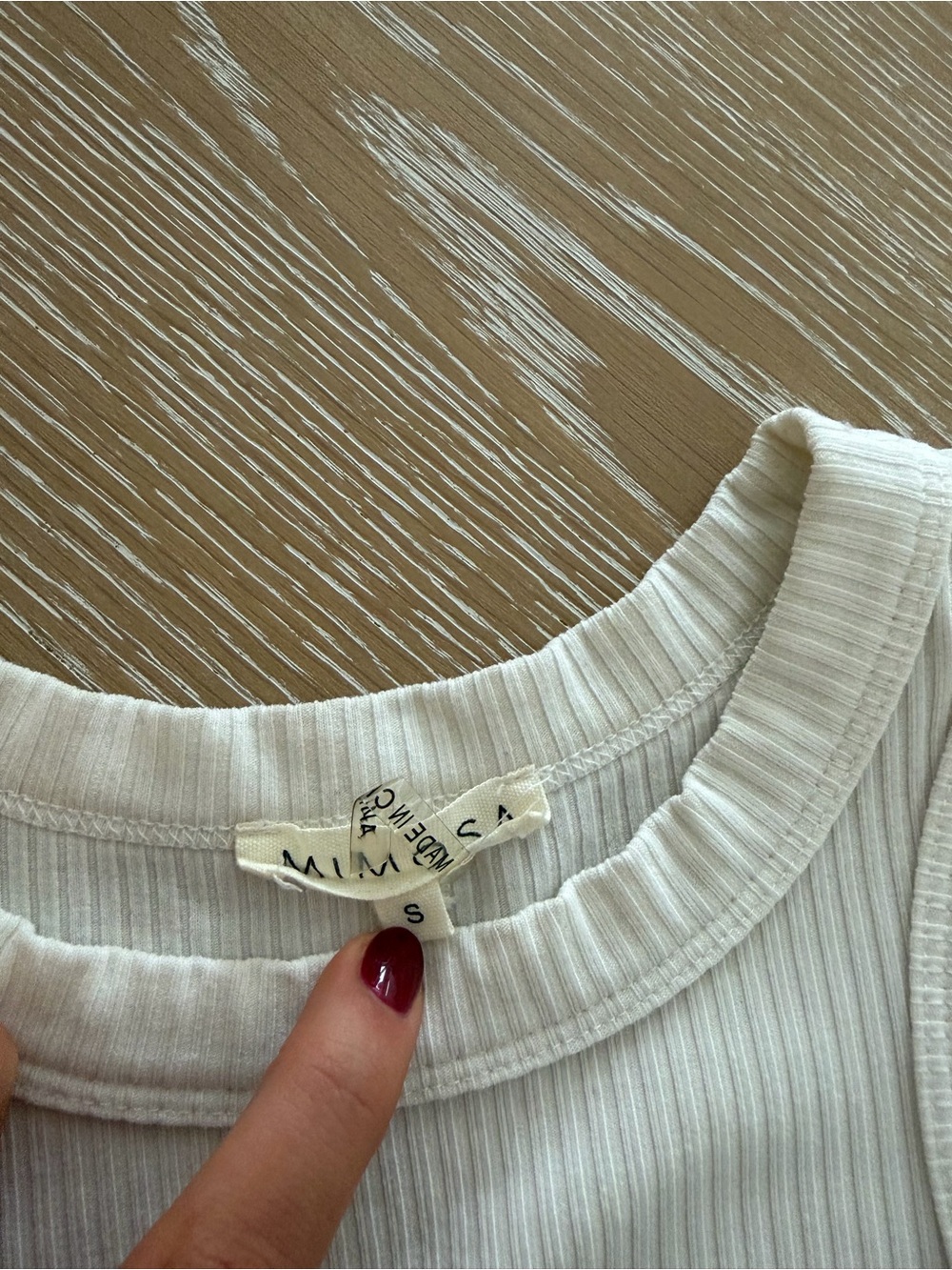 White Ribbed Tank Top - Picture 2 of 2